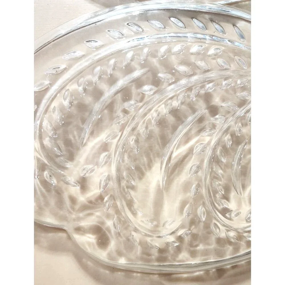 Vintage 1950'sFederal Glass Homestead Hospitality Snack Trays Plates‎ Set of 4